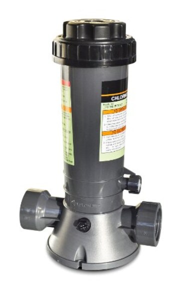SWIMLINE HYDROTOOLS 87501 Economy InLine Automatic Chlorine Feeder Chlorinator Adjustable Output 42 Lbs Capacity Universal Compatibility Above Ground Inground Swimming Pool Bromine Install