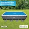 Intex Solar Pool Cover for 18 x 9 Rectangular Frame Outdoor Swimming Pools with Carrying Storage Bag Pool Cover Only Blue