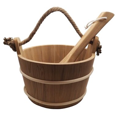 Home Sauna Experience HSE Cedar Large Sauna Bucket Ladle 6L Red Cedar