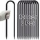 VVOKGO Trampoline Stakes 12 Inches Anchors High Wind Heavy Duty 8Pack U Shaped Tie Down Anchor Kit for Ground Camping Tent Soccer Net Swing Set Black