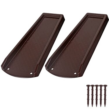 plusgutter Rain Gutter Downspout Splash Block Gutter Downspout Extensions for Water Drainage 24 Gutter Splash Guards Downspout Extender Fixable Down spout Drain Trays with PE Nails2 Pack Brown