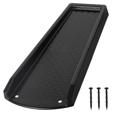plusgutter Rain Gutter Downspout Splash Block Gutter Downspout Extensions for Water Drainage 24 Gutter Splash Guards Downspout Extender Fixable Down spout Drain Trays with PE Nails1 Pack Black