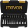 LEXIVON Master Torx Bit and Socket Set Premium S2 Alloy CrV Steel 25Piece Bit Socket T8T60 ETorx E4E22 HeavyDuty Storage Case LX148