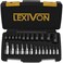 LEXIVON Master Torx Bit and Socket Set Premium S2 Alloy CrV Steel 25Piece Bit Socket T8T60 ETorx E4E22 HeavyDuty Storage Case LX148