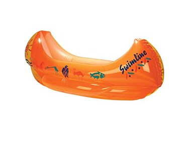 SWIMLINE Inflatable Swimming Pool Float RideOn Mattress Lounger Raft Fun Poolside Relaxation for Crew Canoe Orange 46