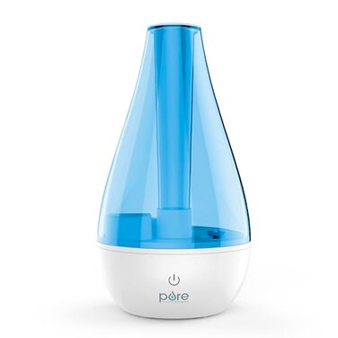 Pure Enrichment MistAire Studio Ultrasonic Cool Mist Humidifier Small Compact Overnight Operation 2 Mist Settings Optional Night Light Auto ShutOff For Offices Plants Small Spaces