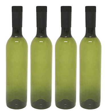 nicebottles Plastic Wine Bottles Screw Caps Green 750ml Pack of 4