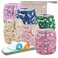 Wegreeco Cloth Diapers 6 Pack with Inserts Wet Bag Washable Reusable Diapers for Babies One Size Adjustable Chrysanthemum
