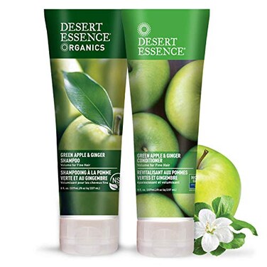 Desert Essence Green Apple Ginger Shampoo Conditioner Bundle 8 Fl Ounce Volume For Fine Hair Natural Deep Moisturizing Antioxidants Maca Root Softer Shinier Smooth Silky