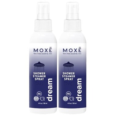 MOXE MOX Dream Lavender Chamomile Shower Steamer Spray 100 Natural Essential Oils Bath Relaxation Made In USA 4 Ounces 2 Pack