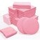 Luxiv 3601 Count Compressed Facial Sponges Round Face Sponge Professional Compressed Makeup Removal Sponges for Estheticians Wash Face Sponge Compress Exfoliating Spa Pads with Portable Case Pink