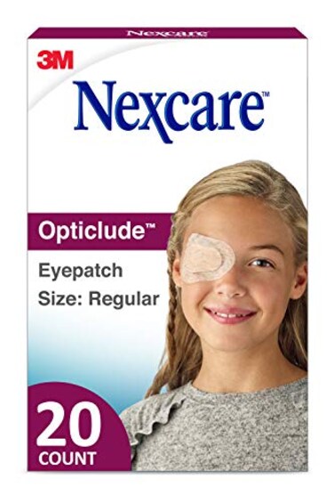 Nexcare Opticlude Eyepatch Regular Size Contoured for Fit Brown 20 Count Pack of 3