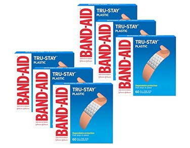 BandAid Plastic Strips All One Size 60 Each Pack of 6