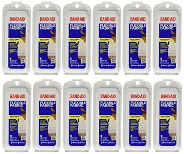 Band-Aid Bandaid Flex Fabric Travel Pack 8 Eachpack 12 Pack
