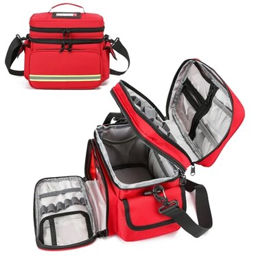 Be-Better Double Layer Medical Bag Empty First Aid Bag Emergency Trauma Bag Empty First Responder Organizer for NursesHome Health Care EMT