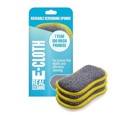 E-Cloth ECloth Washing Up Pad 3 Pack Kitchen Sponge Scour Scrubber Microfiber