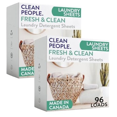 The Clean People Laundry Detergent Sheets Laundry Soap Ultra Concentrated Recyclable Packaging Stain Fighting Fresh Scent 192 Pack