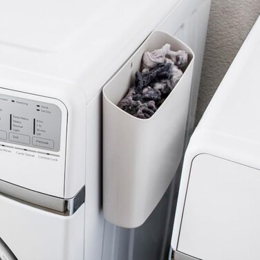 Simplation Magnetic Lint Bin for Laundry Room Storage Lint Holder Bin Plastic Lint Trash Can for Laundry Room