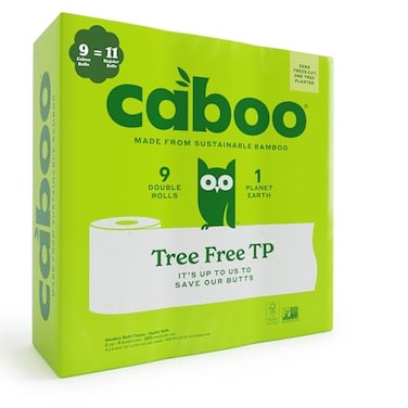 Caboo Tree Free Toilet Paper Septic Safe Bath Tissue Quick Dissolving 2 Ply Sheets 300 Sheets Per Roll 9 Double Rolls
