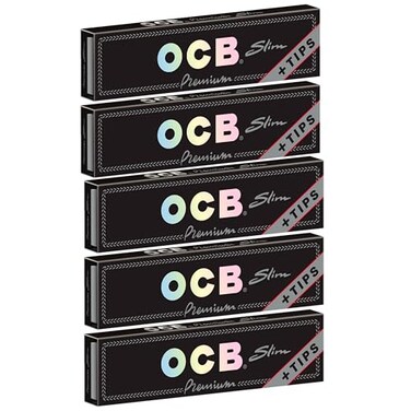 OCB Rolling Papers Premium King Slim 109mm with Tips 5 Pack