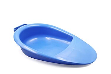 PEPE Mobility Bed Pan for Women and Men Portable with Handle Commode Pan for Elderly Handicapped and Disabled Lightweight Blue