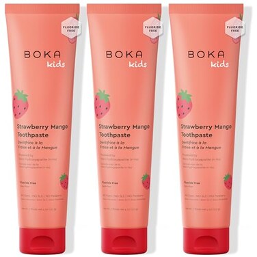 Boka Fluoride Free Toothpaste Nano Hydroxyapatite Toothpaste Strawberry Mango Flavor 4 oz 3Pk