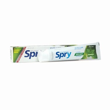 Spry Xylitol Toothpaste with Fluoride Natural Spearmint AntiCavity 5 oz 3 Pack