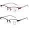 Missfive 2 Pack Women Progressive Multifocus Reading Glasses No Line Blue Light Blocking Spring Hinge Readers Lightweight Multifocal Computer Cateye EyeglassesWorkspace For Near Range 25x