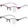 Missfive 2 Pack Women Progressive Multifocus Reading Glasses No Line Blue Light Blocking Spring Hinge Readers Lightweight Multifocal Computer Cateye EyeglassesWorkspace For Near Range 25x