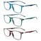Sumkyle 3 Pack Progressive Multifocus Reading Glasses for Men Women Blue Light Blocking Spring Hinges Computer Readers 3 Mix C3150