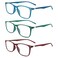 Sumkyle 3 Pack Progressive Multifocus Reading Glasses for Men Women Blue Light Blocking Spring Hinges Computer Readers 3 Mix C3250