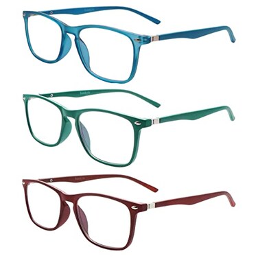 Sumkyle 3 Pack Progressive Multifocus Reading Glasses for Men Women Blue Light Blocking Spring Hinges Computer Readers 3 Mix C3250