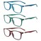 Sumkyle 3 Pack Progressive Multifocus Reading Glasses for Men Women Blue Light Blocking Spring Hinges Computer Readers 3 Mix C3250