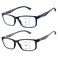CARA OPTICAL CARA Extremely Lightweight Progressive Multifocus Reading Glasses for Men NoLine Blue Light Blocking Computer Readers 2Pack 250x