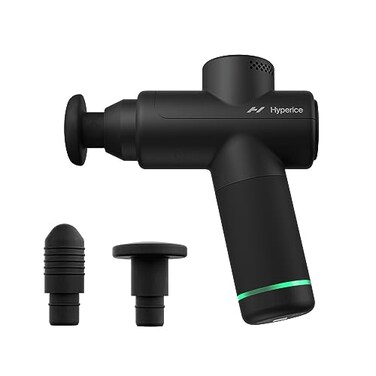 Hyperice Hypervolt Go 2 Featuring Quiet Glide Technology Handheld Percussion Massage Gun 3 Speeds 2 Interchangeable Heads Helps Relieve Sore Muscles and Stiffness