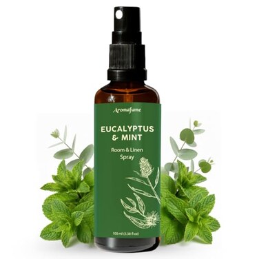 Aromafume Eucalyptus Mint Room Linen Pillow Spray by 100ml338fl oz with Pure Eucalyptus Mint Essential Oil Aromatherapy Mist for Bedding Fabrics