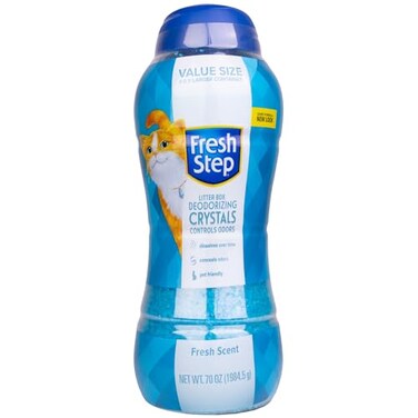 Fresh Step Cat Litter Crystals Deodorizer Non Toxic Odor Neutralizing Crystals for Litter Boxes that Help Control Smells and Keep Home Areas Fresh Fresh Scent 70 Ounce
