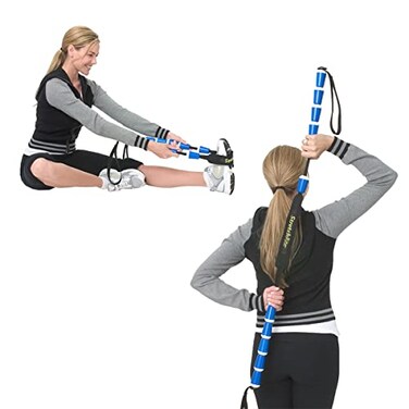 ProStretch StretchRite Physical Therapy Stretching Strap with Grip Handles for Sore and Tight Muscles Includes Instruction Guide BlueWhite