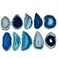 SUNYIK Top Drilled Agate Quartz SliceIrregular ShapesBluePack of 10