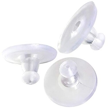 TTSAM Silicone Earring BacksClear Rubber Earring BacksEarring Safety Back Stopper Clutch Ear Locking with Pad Pack of 100
