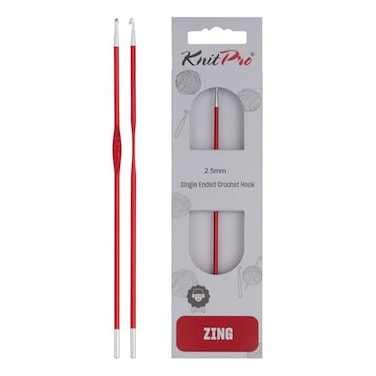 KnitPro Zing SingleEnded Crochet Hook 25mm