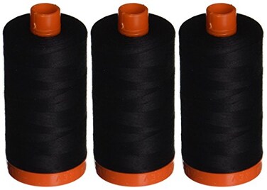 Aurifil 3PACK A10502692 Mako Cotton Thread Solid 50WT 1422Yds Black