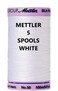 Mettler 5 Pack SilkFinish Solid Cotton Thread 547 yd500m White