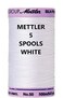 Mettler 5 Pack SilkFinish Solid Cotton Thread 547 yd500m White