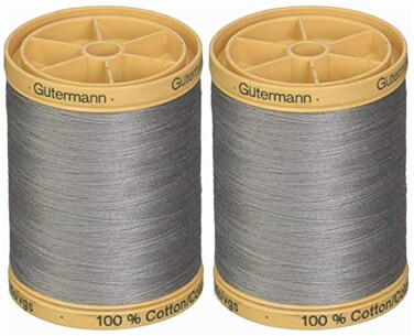 GÃ¼termann Gutermann 2Pack Natural Cotton Thread Solids 876 Yards Each Grey