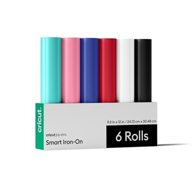 Cricut Smart IronOn for Joy Xtra Sampler Pack 95in x 12in 6 Sheets HTV Heat Transfer Vinyl Matless Cutting for Long cuts