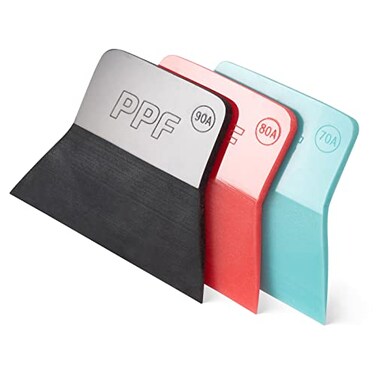FOSHIO PPF Squeegee Vinyl Wrap Tool 3 In 1 Different Hardness AntiScratch Rubber Scraper Soft TPU Mini Squeegee Window Tint Tool for Paint Protection Film Squeegee for Window Cleaning