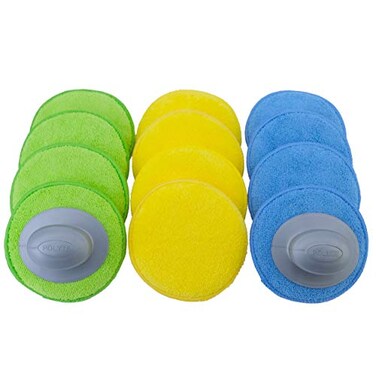 Polyte Microfiber Detailing Wax Applicator Pad w2 Handles 5 in 12 Pack MultiBlueGreenYellow