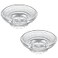 Aomasi 2 Pack Bathroom Soap Dishes Transparent Round Soap Tray for Bathroom Shower Kitchen Sink