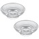 Aomasi 2 Pack Bathroom Soap Dishes Transparent Round Soap Tray for Bathroom Shower Kitchen Sink